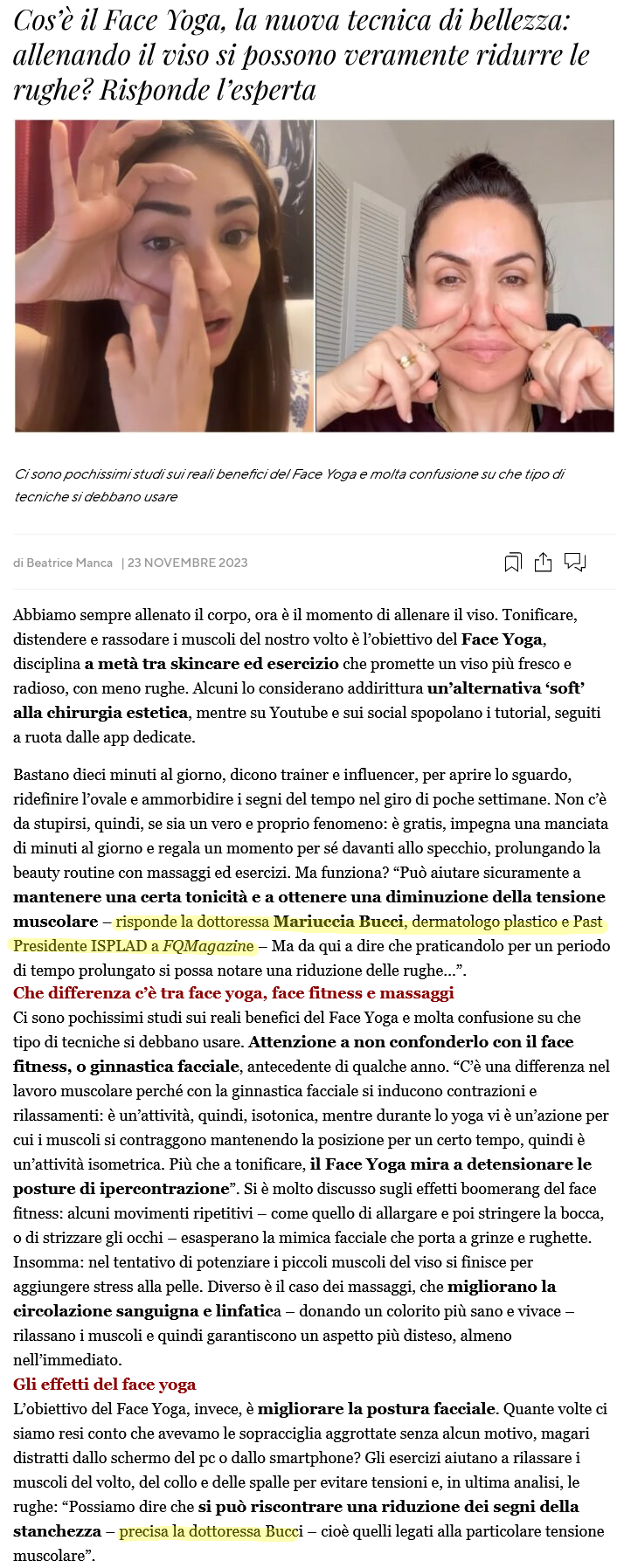 Il Fatto Quotidiano - Face Yoga